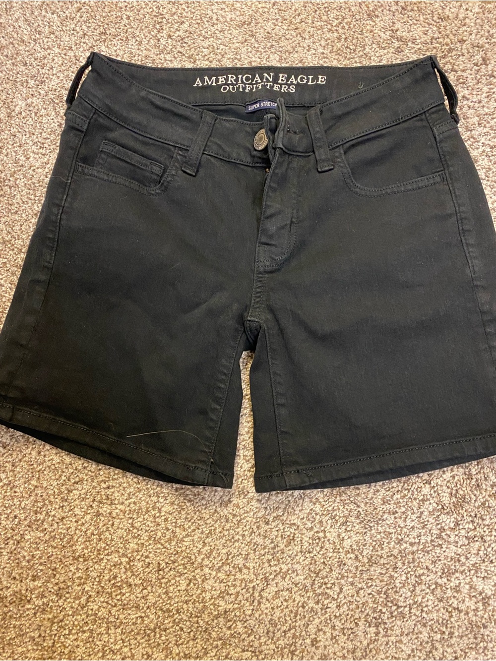 American Eagle Outfitters Black Super stretch Women's Denim Shorts size 0